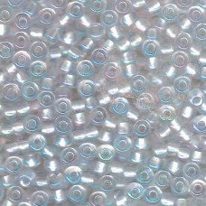 Pearlised Fancy Soft white Lined AB Miyuki 6/0 Seed Beads, 20g, Colour 3637
