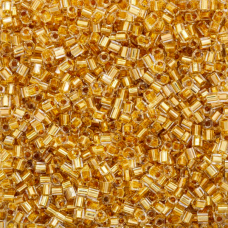 Size 8/0 Miyuki Cut Seed Beads, 24Kt Gold Lined Crystal, Colour 0195, Approx 8.2...