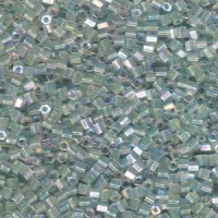 Size 8/0 Miyuki Cut Seed Beads, Seafoam Lined Crystal AB, Colour 2780, Approx 22 Grams