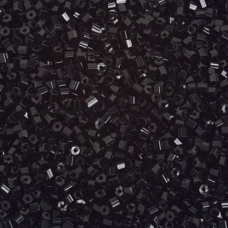 Size 8/0 Miyuki Cut Seed Beads, Black, Colour 401, Approx 22 Grams