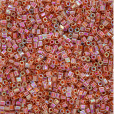 Size 8/0 Miyuki Cut Seed Beads, Dark Peach Lined Crystal AB, Colour 0275, Approx...