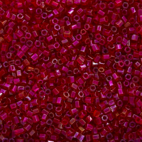 Size 8/0 Miyuki Cut Seed Beads, Transparent Red Luster, Colour 0167, Approx 22 Grams