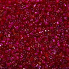 Size 8/0 Miyuki Cut Seed Beads, Transparent Red Luster, Colour 0167, Approx 22 G...