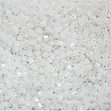 Size 8/0 Miyuki Cut Seed Beads, White Pearl Ceylon, Colour 0528, Approx 22 Grams