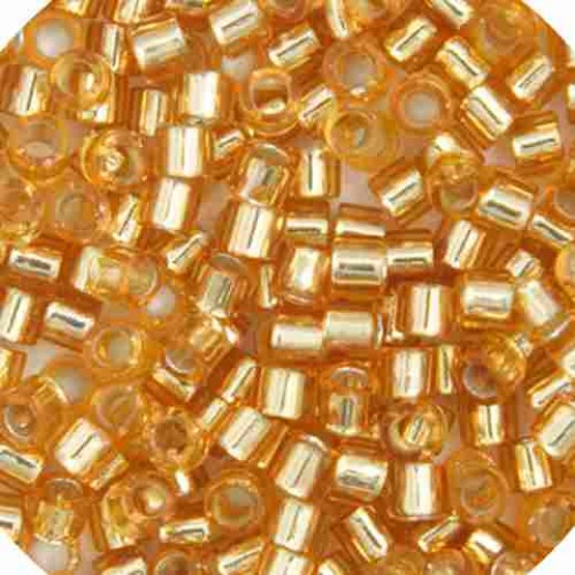 DBM0042 Miyuki  Miyuki Delica Beads Gold Silver Lined, Size 10/0 , Colour code -42 - Approx. 5.2g