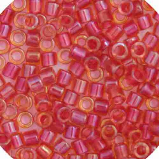 DBM0062 Light Cranberry AB Lined-Dyed, Size 10/0  Miyuki Delica Beads, Colour code -62 - 50g Bag