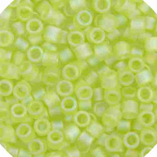 DBM0860 Chartreuse Transparent AB Matte, Size 10/0  Miyuki Delica Beads, Colour 860 - Approx. 50g