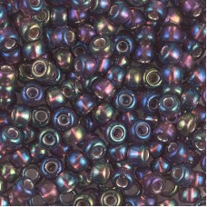 Silver Lined Dark Smoky Amethyst AB Miyuki Size 8/0 seed beads, Colour 1013 22gm