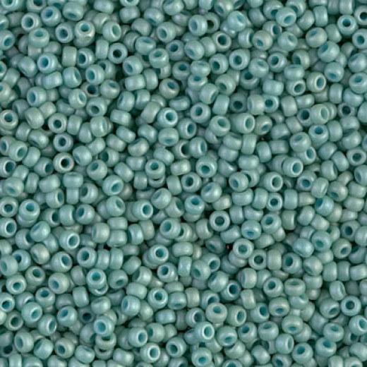 Matted Opaque Sea Foam Luster Miyuki 8/0 Seed Beads, 22g, Colour 2028