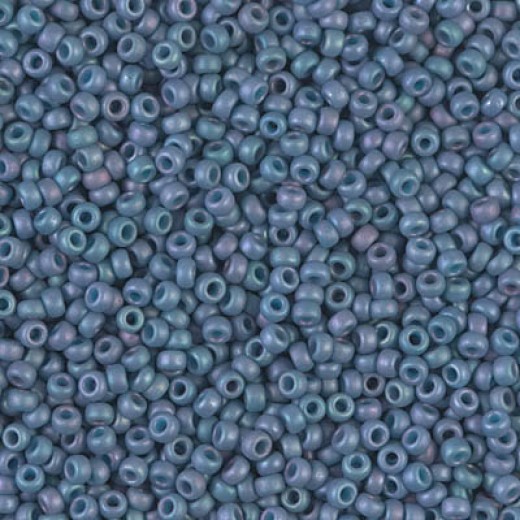 Matted Metallic Steel Blue Luster Miyuki 8/0 Seed Beads, 22g, Colour 2030