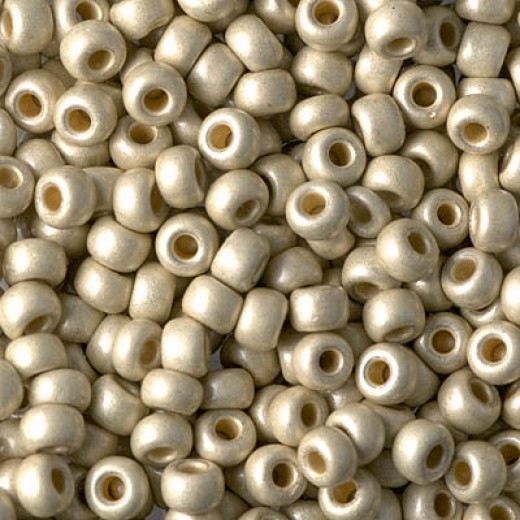 Duracoat Matte Galvanised Silver Miyuki size 6/0 Colour 4201F, 20g approx.