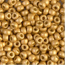 Gold Matte Duracoat Galvanised, Size 8/0 seed beads, colour 4202F, 22g approx.