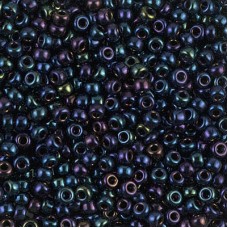 Metallic Dark Blue Iris Miyuki Size 8/0 seed beads, Colour  0452, 22gm