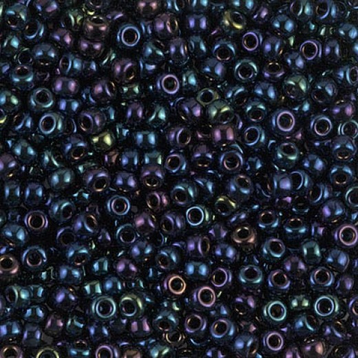 Metallic Dark Blue Iris Miyuki Size 8/0 seed beads, Colour  0452, 22gm