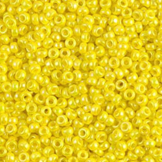 Opaque Yellow AB Miyuki 15/0 Seed Beads, 100g, Colour 0472