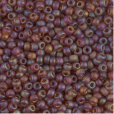 Dark Topaz AB Transparent Matte Miyuki Size 8/0 seed beads, Colour  0134FR, 22gm