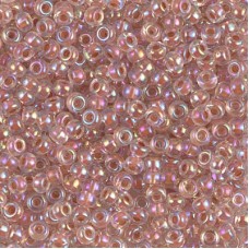 Dark Peach Lined Crystal AB Miyuki 8/0 seed beads colour 0275, 22Grms approx.