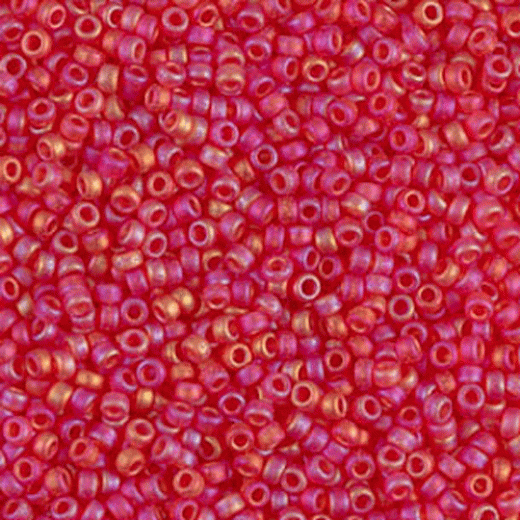 Matte Transparent Light Red AB Miyuki Size 8/0 seed beads, Colour 0140FR, 22gm