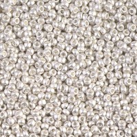 Matt Bright Sterling Silver Plated  Miyuki 15/0 Seed Beads, 3.3g, Colour 0961F