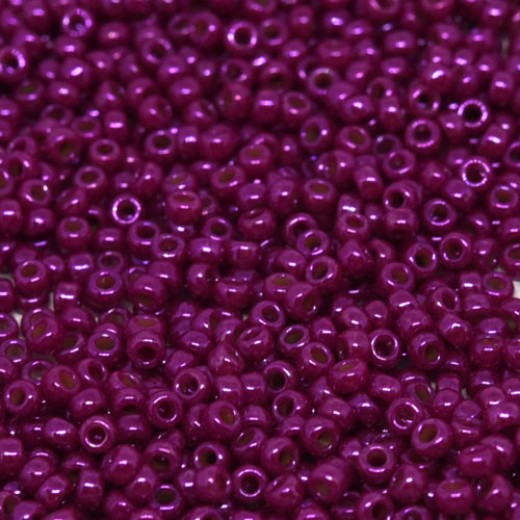 Opaque Fuschia Luster Miyuki 15/0 Seed Beads, 100g, Colour 1465L