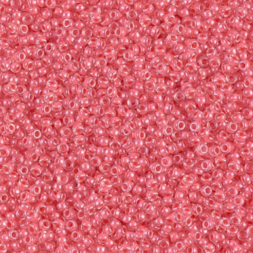 Coral Lined Crystal Miyuki 15/0 Seed Beads, 8.2g approx. , Colour 204