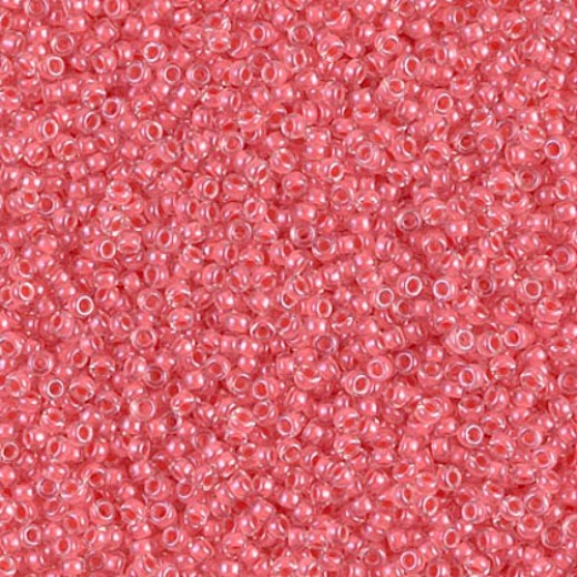 Coral Lined Crystal Miyuki 15/0 Seed Beads, 100g approx. , Colour 204