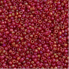 Red AB Transparent Miyuki 15/0 Seed Beads, 8.2g approx. , Colour 254