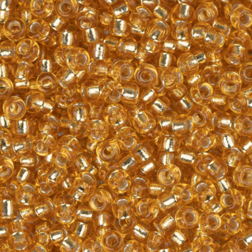 Dark Gold Silver Lined Miyuki 8/0 Seed Beads, Approx 22g, Colour 0004