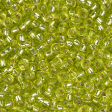 Chartreuse Silver Lined 0014, Miyuki Size 8/0 Seed Beads, 22 Grams