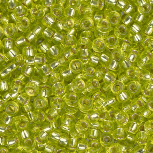 Chartreuse Silver Lined 0014, Miyuki Size 11/0 Seed Beads, 250 Grams