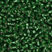 Green Silver Lined, Miyuki 11/0 Seed Beads, Colour 0016, 22g Approx