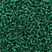 Miyuki Size 11 Seed Beads, Emerald Green Silver Lined, Colour 0017, 250 Grams