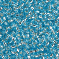 Aqua Silver Lined, Miyuki 11/0 Seed Beads, Colour 0018, 22g Approx