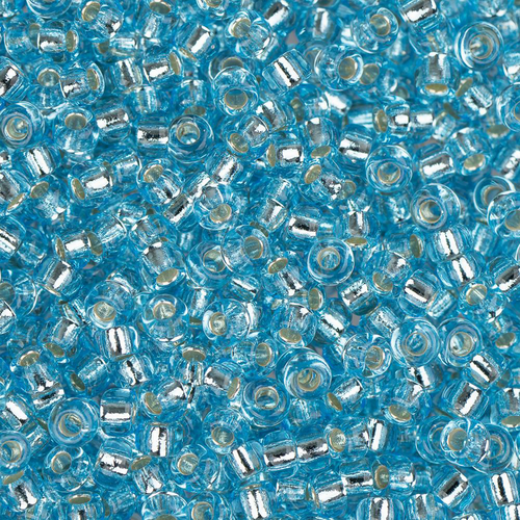 Aqua Silver Lined  Miyuki 8/0 Seed Beads, 250g , Colour 0018