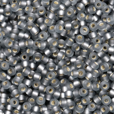 Silver Lined Grey Matte Miyuki 15/0 seed beads, colour 0021F, 8.2g approx.