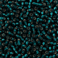 Transparent Dark Teal Miyuki size 8/0 seed beads, colour 0030, 22g approx.