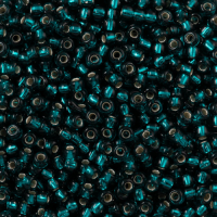 Miyuki Size 11 Seed Beads, Transparent Dark Teal Silver Lined, Colour 0030, 22g Approx.