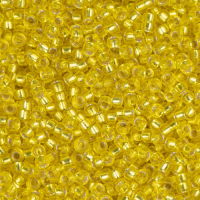 Yellow Silver Lined Miyuki 11/0 Seed Beads, Approx 22g, Colour 0006