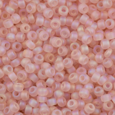 Miyuki Size 15 Seed Beads, Matte Transparent Light Tea Rose, Colour 0155FR, 8.2g