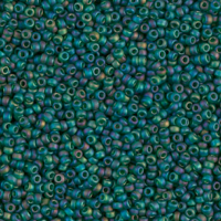 Transparent Dark Emerald AB Matte, Miyuki 11/0, Colour 0156FR, 250 Grams Transparent Dark Emerald AB Matte, Miyuki 11/0, Colour 0156FR, 250 Grams