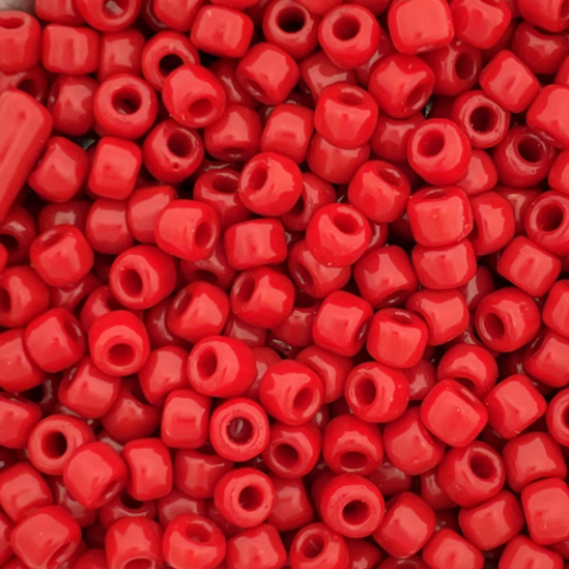 Red Opaque Miyuki 6/0 Seed Beads, Colour 0408, 20g approx