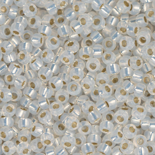 White Opal Silver Lined Miyuki 15/0 Seed Beads, 100g, Colour 0551