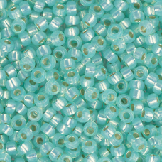 Aqua Green S/L Opal Dyed Alabaster Miyuki Size 8/0 seed beads, Colour  571, 22gm