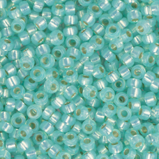 Aqua Green Silver Lined Opal Dyed Alabaster Miyuki 11/0 Seed Beads, 250g, Colour...