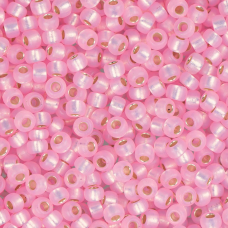 Pink Silver Lined Dyed Alabaster Miyuki 11/0 Seed Beads, 250g, Colour 0643