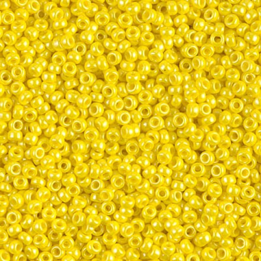 Yellow opaque luster Miyuki 11/0 seed beads, Colour 0422,  22g approx.