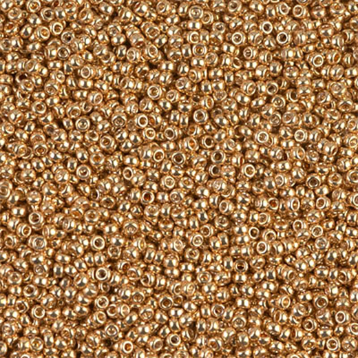 Galvanized Yellow Gold Miyuki 11/0 Seed Beads, 22g, Colour 1053