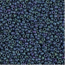 Matte Metallic Blue-Green Miyuki 11/0 Seed Beads, Colour 2064, 22g approx.