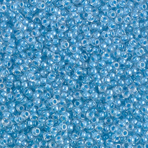 Sky Blue Lined Crystal Miyuki 11/0 seed beads, colour 0221. 22g approx.