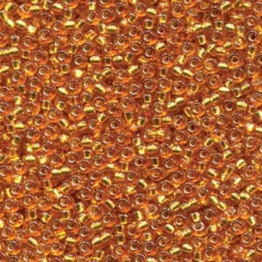 Amber Gold Silver Lined Duracoat, Colour 4261, Miyuki 15/0 Seed Beads, 8.2g approx.